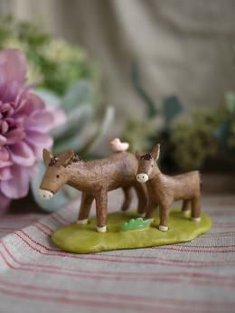 ガーデンマスコット 親子ロバ